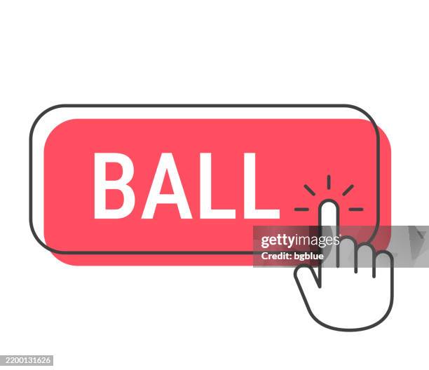 Ball Click Button With Hand Cursor On White Background High-Res Vector ...