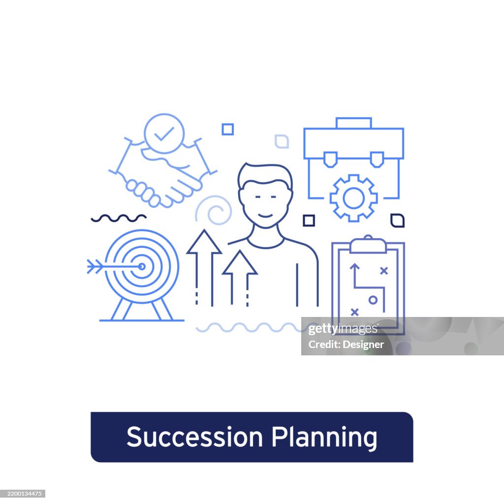Succession Planning Concept Vector Illustration. Editable Stroke Vector Design.