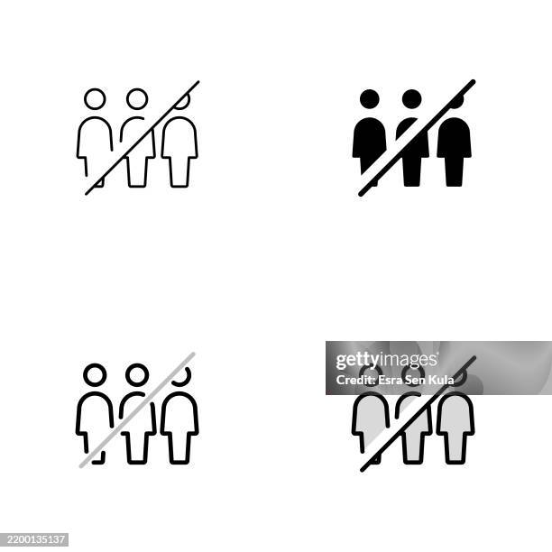 social distance icon design in four styles with editable stroke. line, solid, flat line, and duotone line. suitable for web page, mobile app, ui, ux, and gui design. - generic smartphone stock illustrations