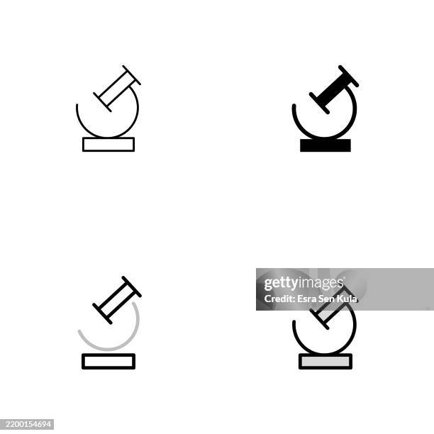 laboratory icon design in four styles with editable stroke. line, solid, flat line, and duotone line. suitable for web page, mobile app, ui, ux, and gui design. - lab worker white background stock illustrations