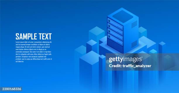 server isometric background - sql stock illustrations
