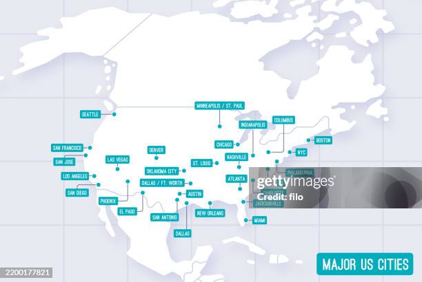 Cities Map 55 United States Map Major Cities Stock Photos, High-Res Pictures, and ...