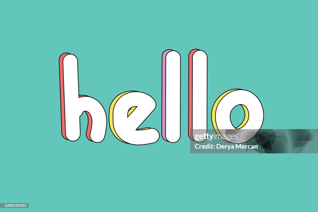 Hello Writing Models Handwriting Hello Letteringmodern Color Lettering Templatevector Stock ...