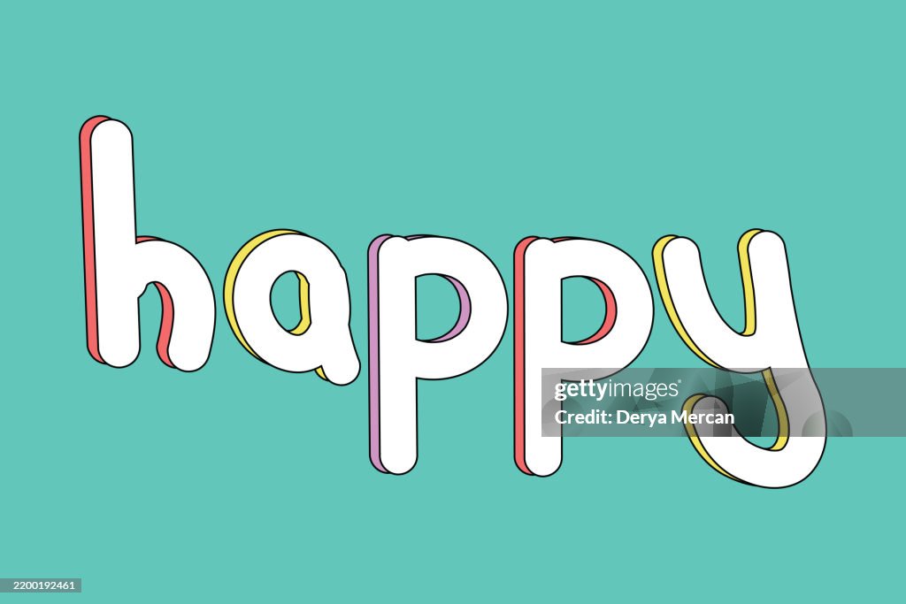 Colored Nice Lettering Handwriting Happy Letteringmodern Color Lettering Templatevector Stock ...
