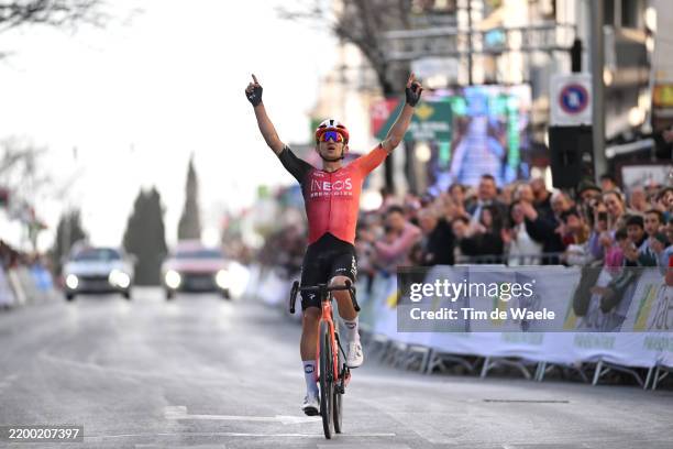 Michal Kwiatkowski of Poland and Team INEOS Grenadiers celebrates at finish line as race winner during the 4th Clasica Jaen Paraiso Interior 2025 a...