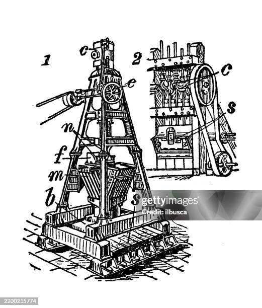 ore stamps - quarry stock illustrations