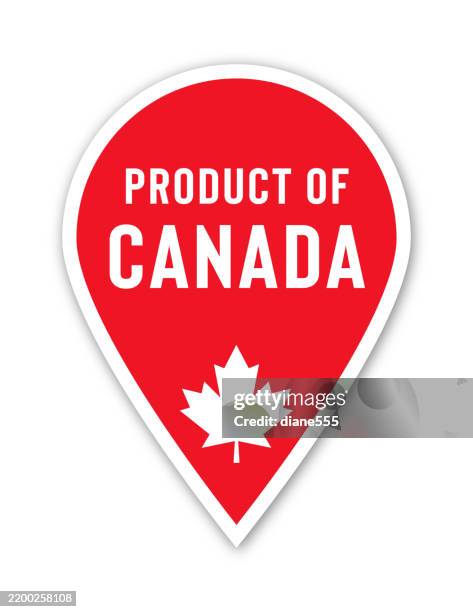 product of canada label badge on a transparent base - buy canadian social movement stock illustrations
