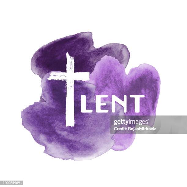 lent watercolor poster, card, background. vector - lent stock illustrations