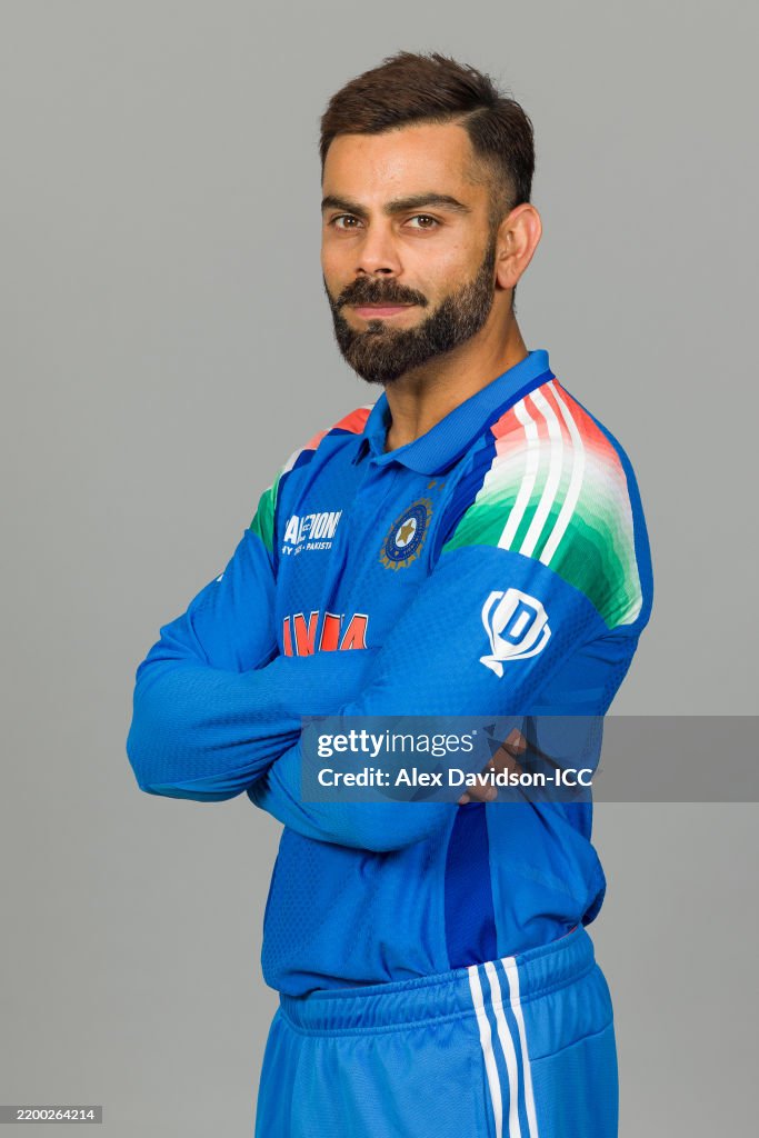 Virat Kohli Of India Poses For A Portrait During The ICC Champions virat-kohli-of-india-poses-for-a-portrait-during-the-icc-champions