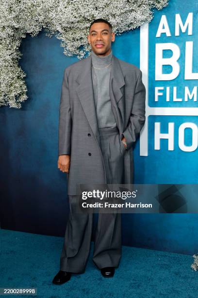 Aaron Pierre attends the 7th Annual American Black Film Festival Honors at SLS Hotel, a Luxury Collection Hotel, Beverly Hills on February 17, 2025...