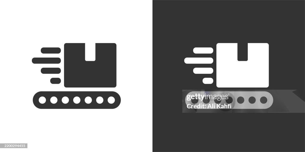 Fast production glyph solid icon. Black and white icon series. Perfect pixel isolated on white and black background