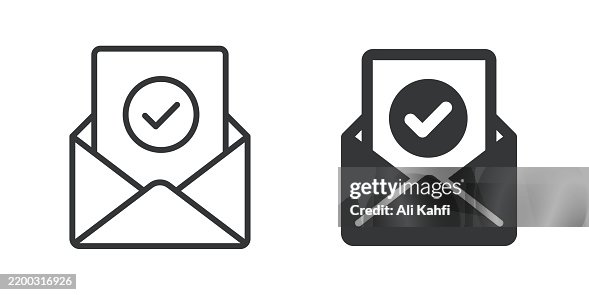 Official mail thin line and glyph solid icon. Editable stroke and perfect pixel isolated on transparent background Official mail thin line and glyph solid icon. Editable stroke and perfect pixel isolated on transparent background