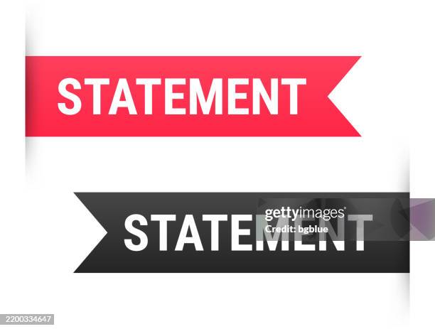 stockillustraties, clipart, cartoons en iconen met statement - banner, bookmark, ribbon, label on white background - politieverklaring