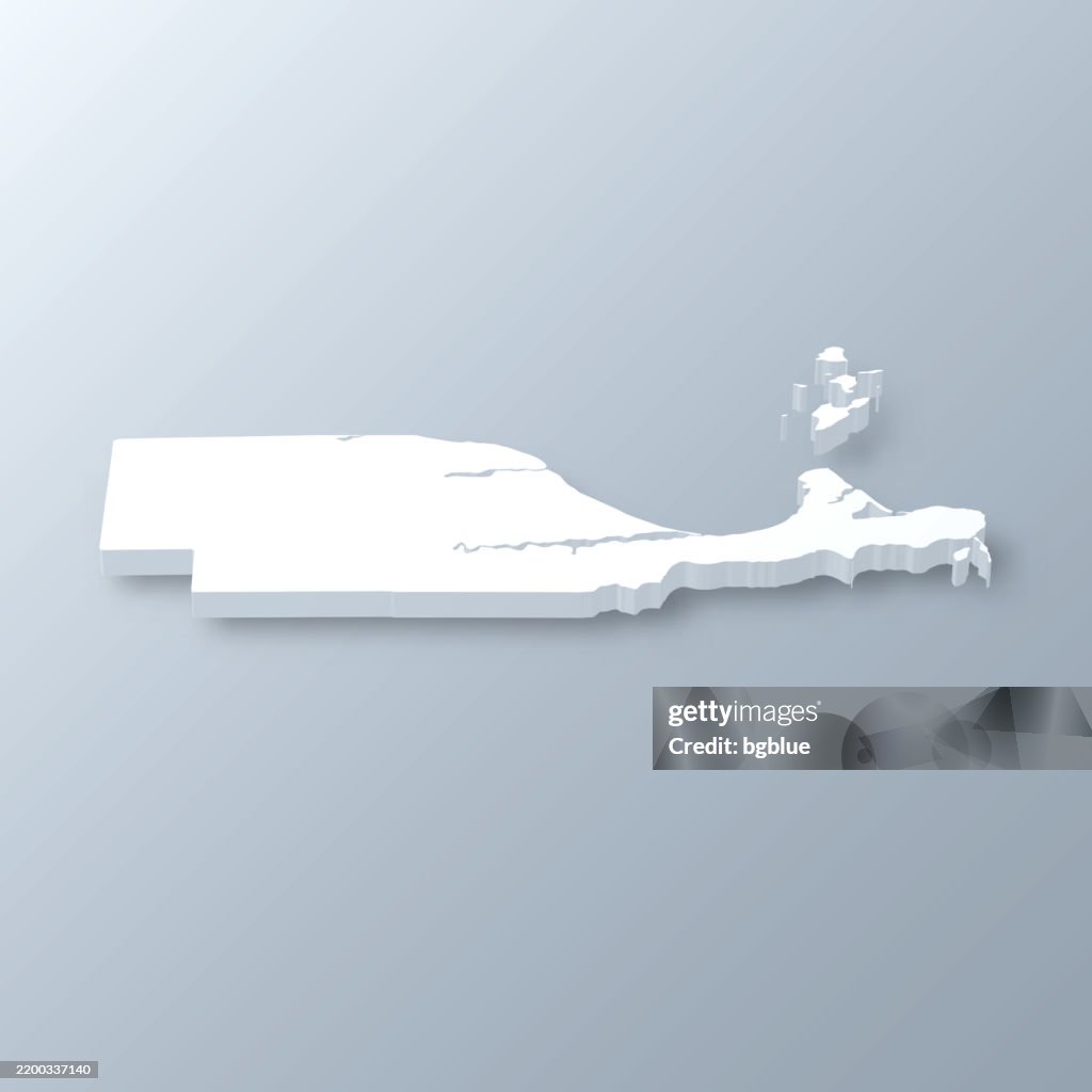 Ottawa County, Ohio. 3D Map on gray background