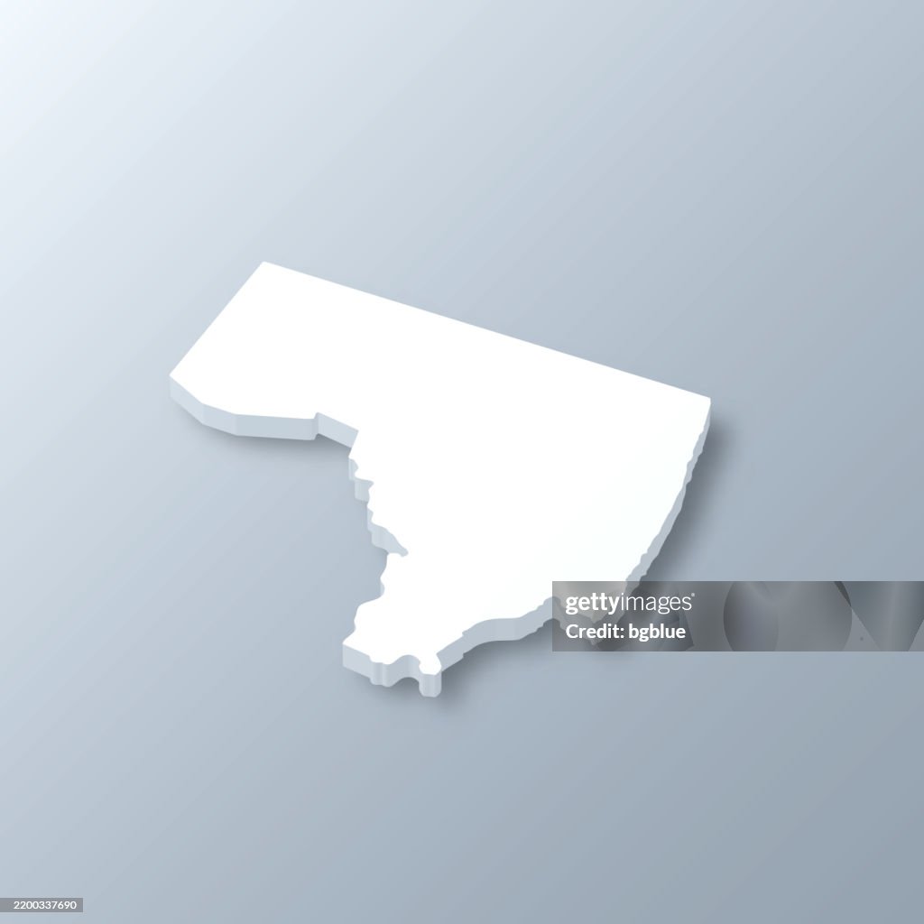 Bergen County, New Jersey. 3D Map on gray background