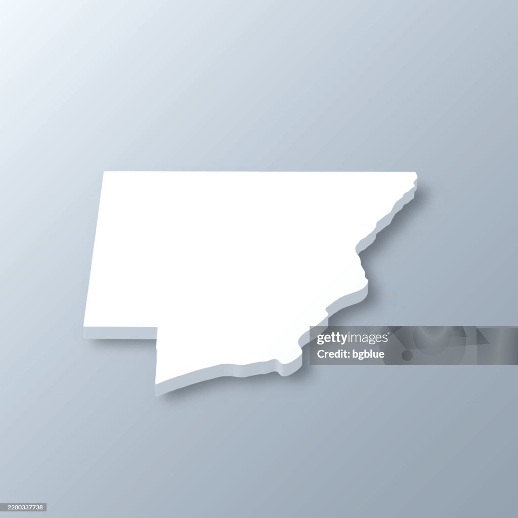 Peoria County, Illinois. 3D Map on gray background