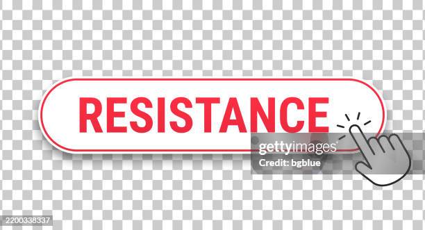 resistance - 3d click web button with hand cursor on blank background - resistance exercise stock illustrations