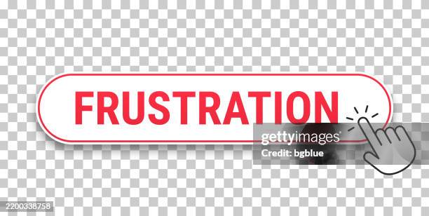 frustration - 3d click web button with hand cursor on blank background - computer frustration stock illustrations