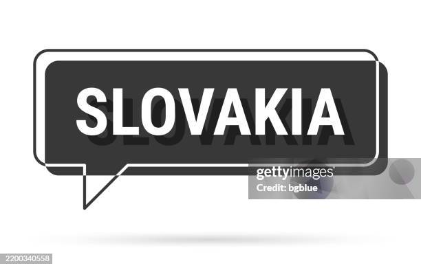slovakia - 3d black speech bubble on white background - bratislava stock illustrations