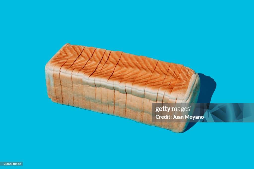 Sliced loaf of white sandwich bread