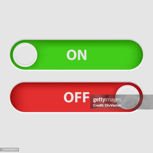 On And Off Toggle Switch Buttons Vector Set High-Res Vector Graphic ...