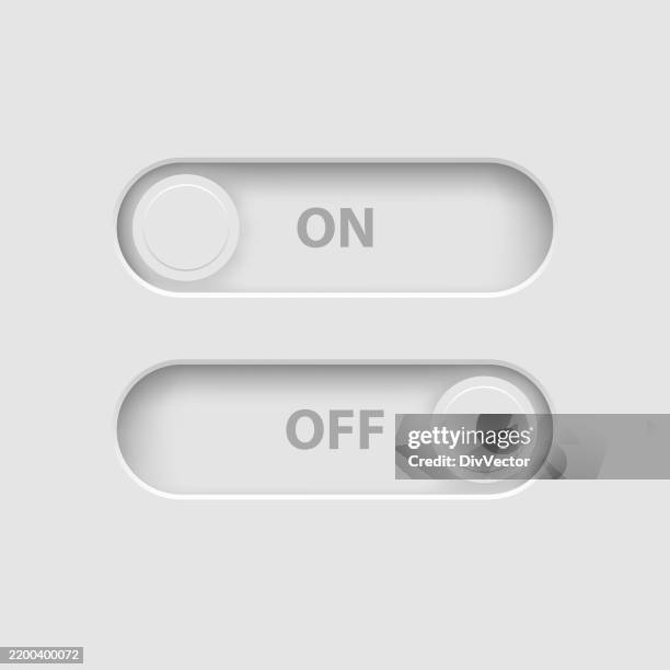 ilustraciones, imágenes clip art, dibujos animados e iconos de stock de conjunto de vectores de interruptor de palanca de encendido y apagado - interruptor