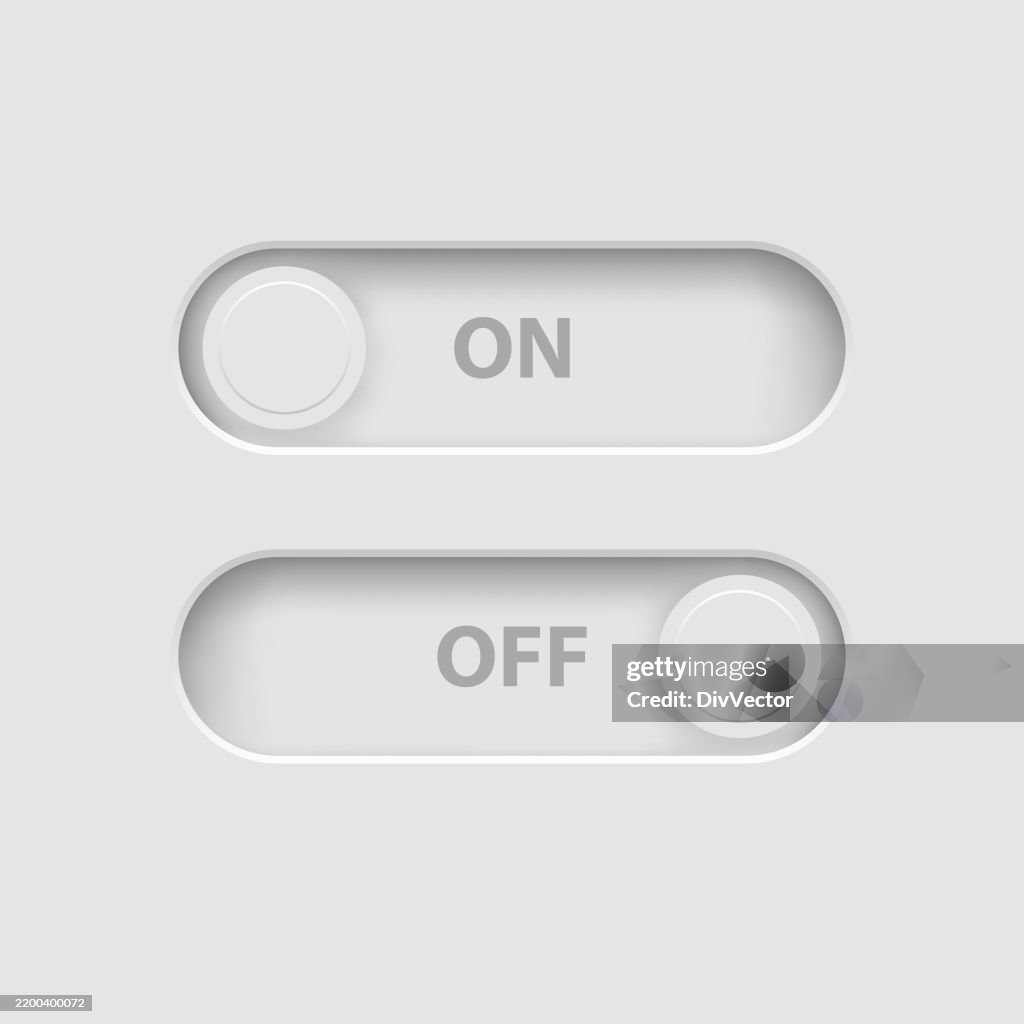 On And Off Toggle Switch Vector Set High-Res Vector Graphic - Getty Images
