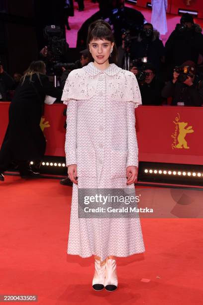 Margaret Qualley attends the "Blue Moon" premiere during the 75th Berlinale International Film Festival Berlin at Berlinale Palast on February 18,...