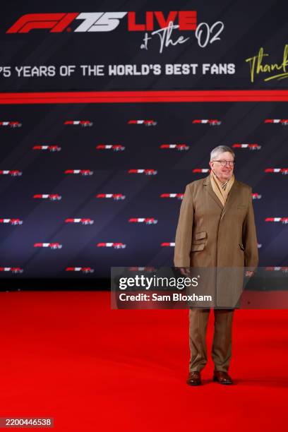 Ross Brawn poses for a photo as he attends F1 75 Live at The O2 Arena on February 18, 2025 in London, England.