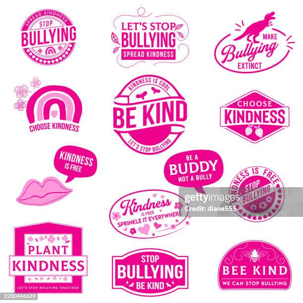 rosa hemd tag anti-mobbing-abzeichen - kindness stock-grafiken, -clipart, -cartoons und -symbole