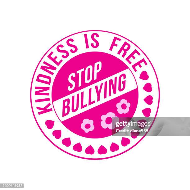 pink shirt day anti-bullying badge - pink shirt day stock illustrations