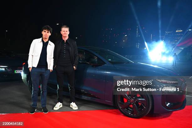 Gabriel Bortoleto of Brazil and Stake F1 Team Kick Sauber and Nico Hulkenberg of Germany and Stake F1 Team Kick Sauber attends F1 75 Live at The O2...