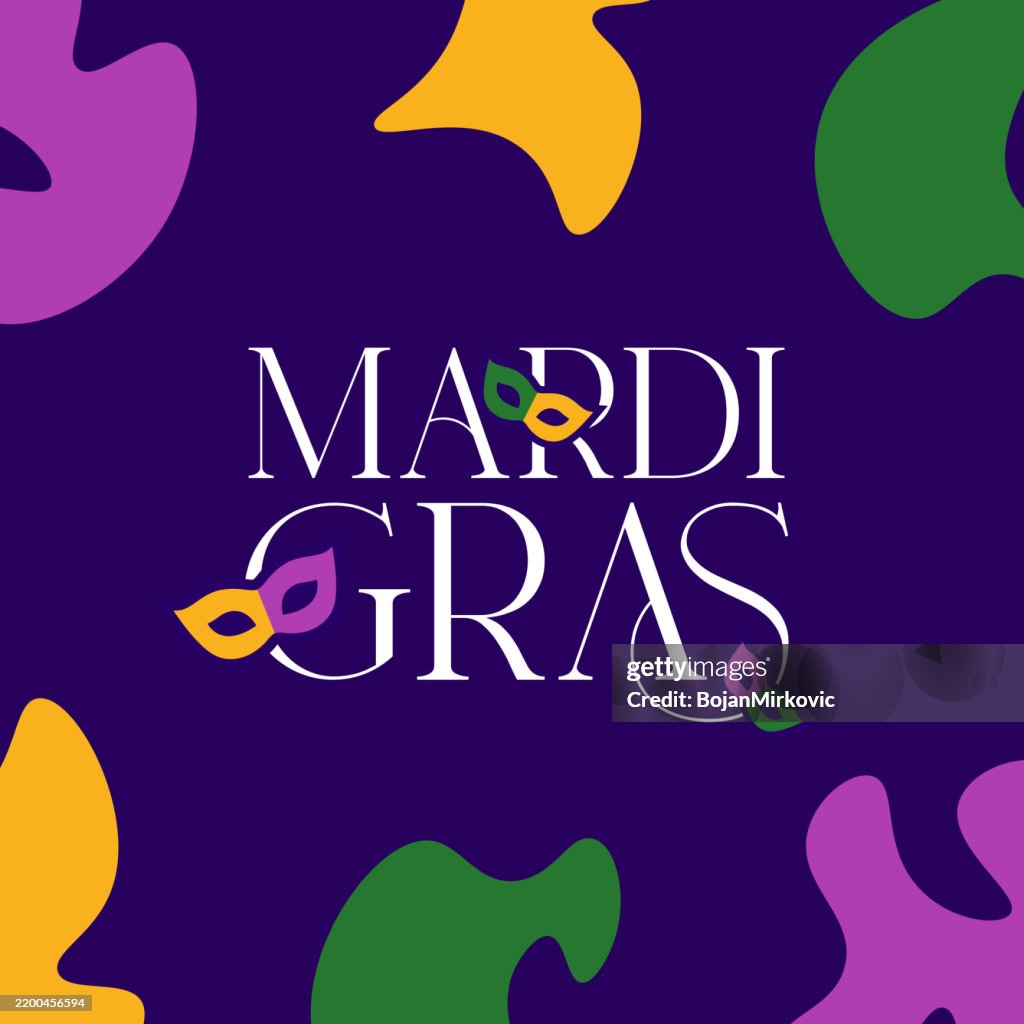Mardi Gras abstract poster, card. Vector