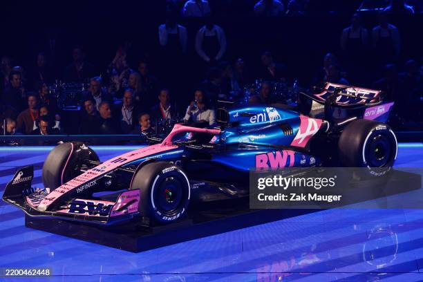 The Alpine F1 livery is presented during F1 75 Live at The O2 Arena on February 18, 2025 in London, England.