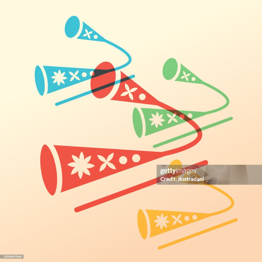 Ornate agogo bell percussion instrument in overlay style
