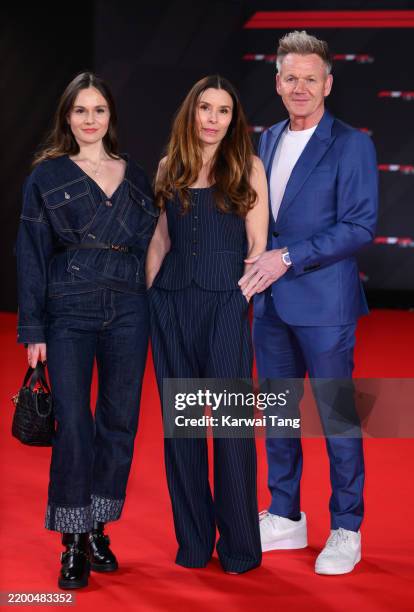 Holly Ramsay, Tana Ramsay and Gordon Ramsay attend the F1 75 Live at The O2 Arena on February 18, 2025 in London, England.