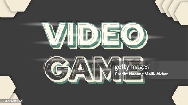 video game editable text effect. alphabet 3d design and colorful editable text effect set. text can be changed in "graphic styles" panel. effect saved in "graphic styles". - computer game character stock illustrations