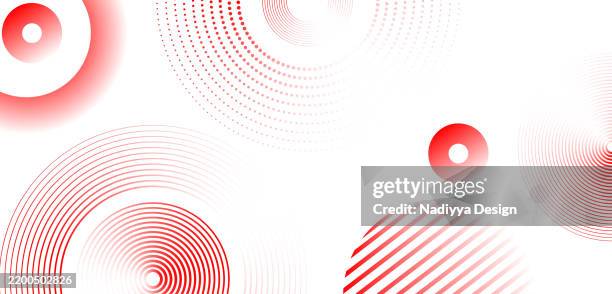 red color circle line design on white background. - red particles stock illustrations