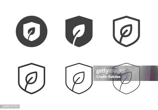 nature conservation icons - multi series - sustainable lifestyle stock illustrations