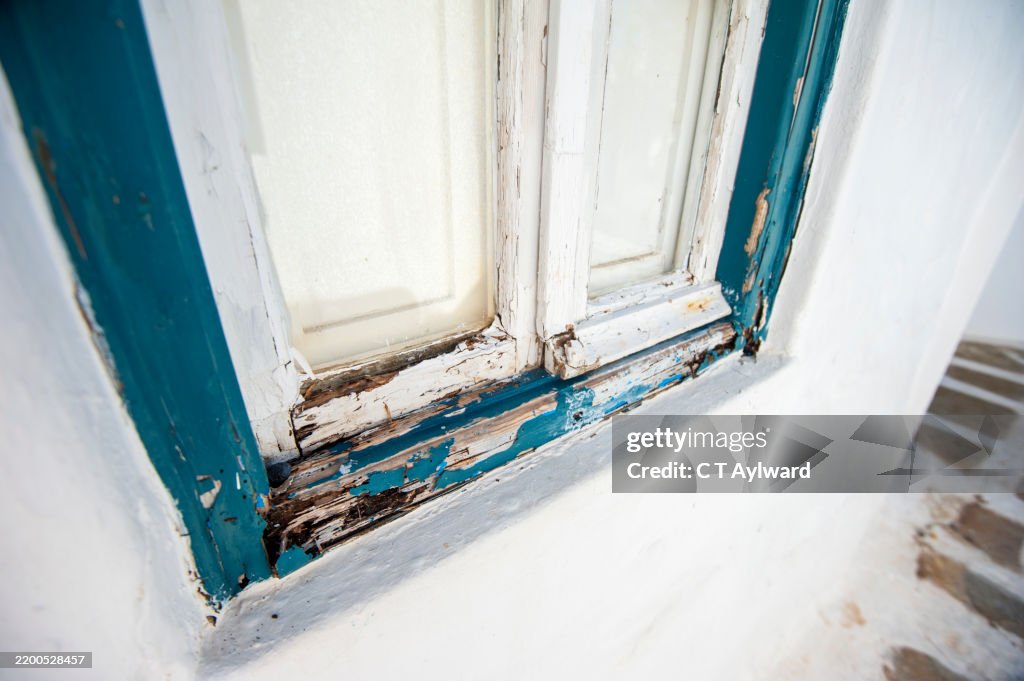 Worn Weathered Rotting window Frame