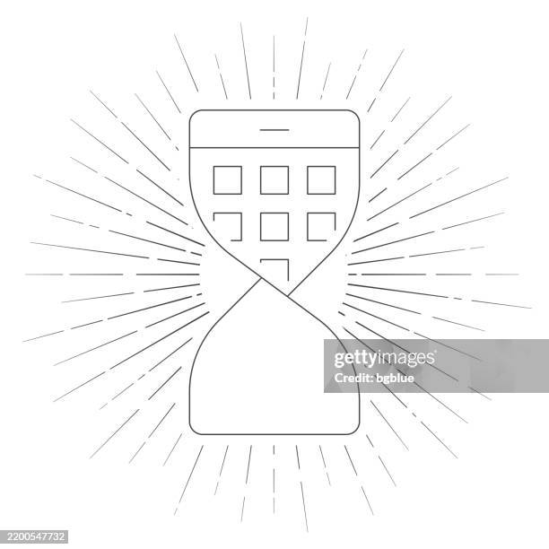 flexible smartphone. line icon with sunbursts on white background - flexible screen stock illustrations