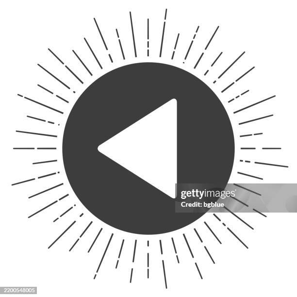 previous button. icon with sunbursts on white background - returning keys stock illustrations