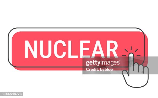 Nuclear - Click button with hand cursor on white background Nuclear - Click button with hand cursor on white background