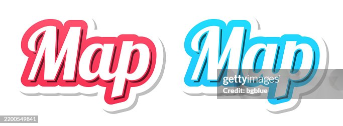 Map 3d Text In Red And Blue On White Background High-Res Vector Graphic ...