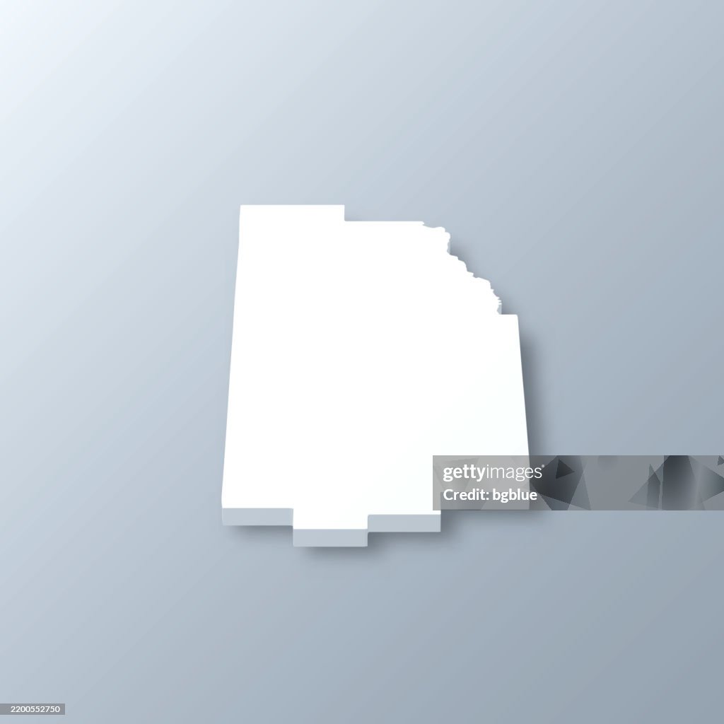 Teton County, Wyoming. 3D Map on gray background