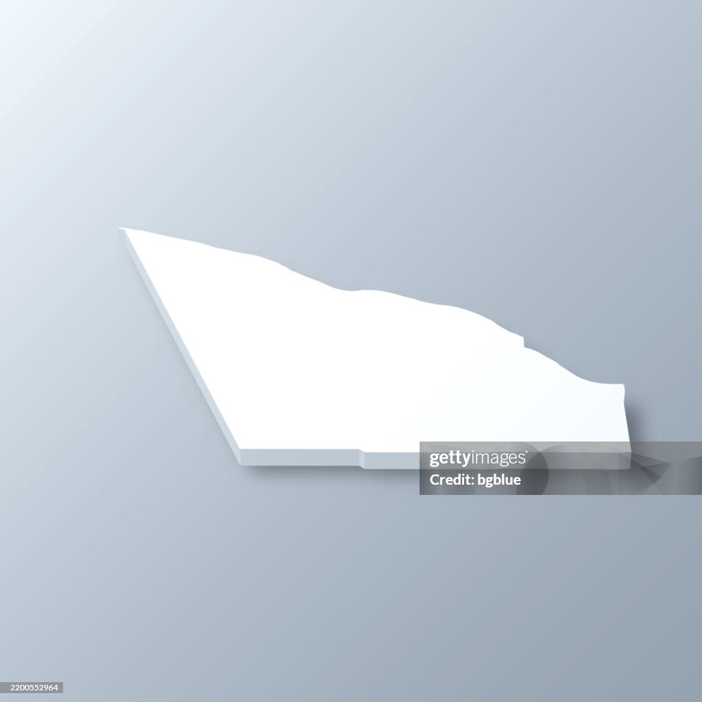 McCracken County, Kentucky. 3D Map on gray background