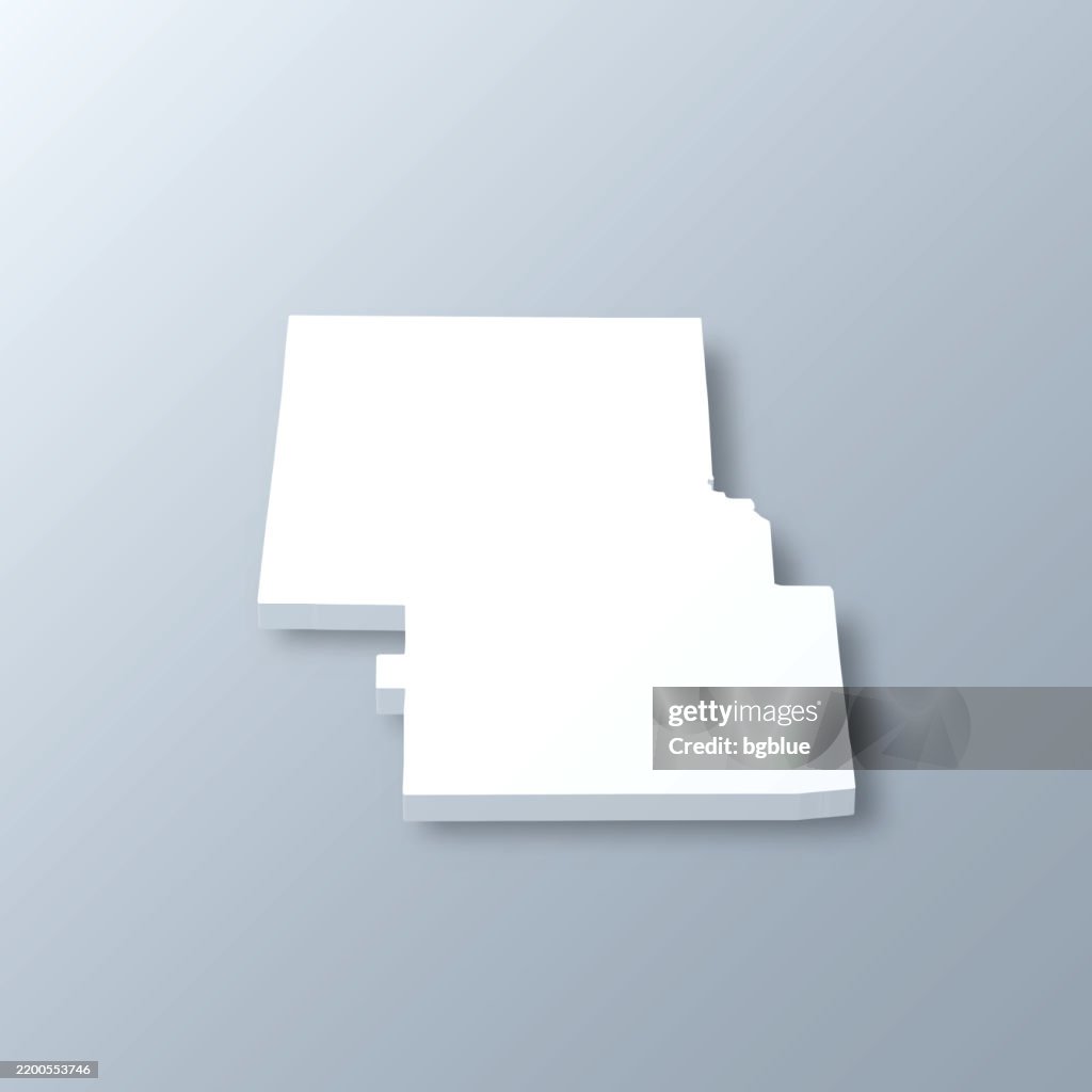 Richland County, Ohio. 3D Map on gray background