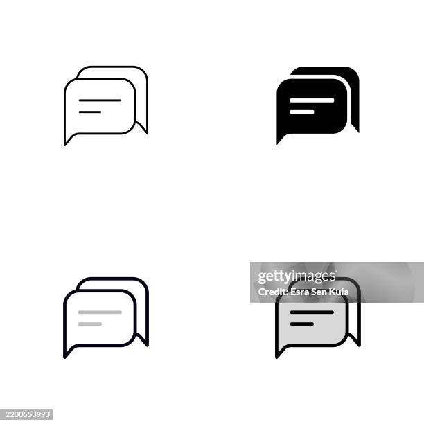 message bubble icon design in four styles with editable stroke. line, solid, flat line, and duotone line. suitable for web page, mobile app, ui, ux, and gui design. - question mark icon editable stock illustrations