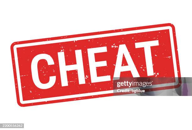 cheat - red rubber stamp on white background - cheating relationship stock illustrations