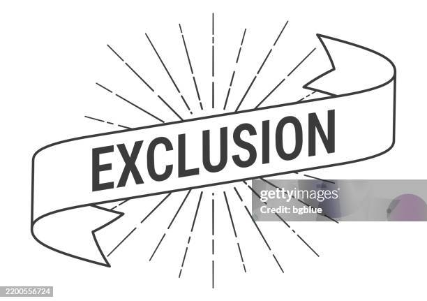 exclusion - banner with sunbursts on white background - eviction stock illustrations